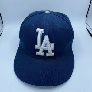 New Era Los Angeles Dodgers Scribed Brim Wool Blend Snapback Cap Royal Blue Hat
